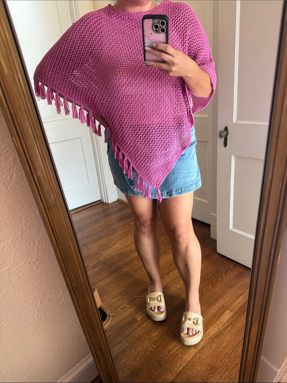 Chico's Crochet Fringe Poncho